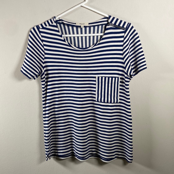 Madewell Contrast Stripe Top with Zipper